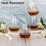 Coastal-Themed Stemless Wine Glass Set, 4 Pieces