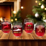 Fun Holiday Wine Glass Set for Parties