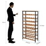 48-Bottle Freestanding Wine Rack with Wood Top