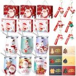 Christmas Wine Gift Set with Stainless Steel Glasses