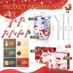 Christmas Wine Gift Set with Stainless Steel Glasses