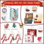 Christmas Wine Gift Set with Stainless Steel Glasses