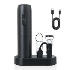 Electric Wine Opener Set with Accessories, Black