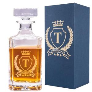 Personalized Engraved Whiskey Decanter and Glass Set