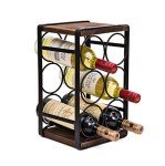 Rustic Wood Wine Rack for 6 Bottles