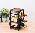 Rustic Wood Wine Rack for 6 Bottles
