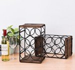 Rustic Wood Wine Rack for 6 Bottles