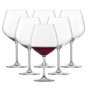 Set of 6 Burgundy Goblets for Red Wine