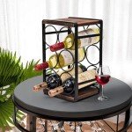 Rustic Wood Wine Rack for 6 Bottles