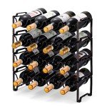Stackable 4-Tier Wine Rack Holds 16 Bottles