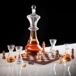 Chess-Themed Decanter Set with Shot Glasses