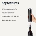 Electric Wine Opener with Foil Cutter – Black