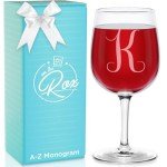 Personalized Monogrammed Wine Glass for Her