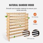 72-Bottle Modular Bamboo Wine Rack Display Shelf