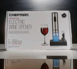 Chefman Stainless Steel Electric Wine Opener with Cutter