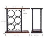 Wooden Wine Rack with Glass Holder - Holds 6 Bottles