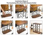 Wooden Wine Rack with Glass Holder - Holds 6 Bottles
