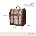 Rustic Wooden Wine Bottle Gift Box with Handle