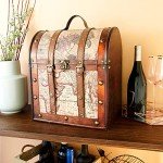 Rustic Wooden Wine Bottle Gift Box with Handle