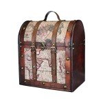 Rustic Wooden Wine Bottle Gift Box with Handle