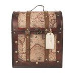 Rustic Wooden Wine Bottle Gift Box with Handle