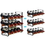 Stackable 3-Tier Wine Rack for 12 Bottles