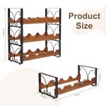 Stackable 3-Tier Wine Rack for 12 Bottles