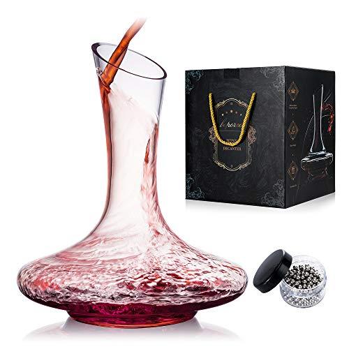 Lead-Free Crystal Wine Decanter with Aerator and Beads