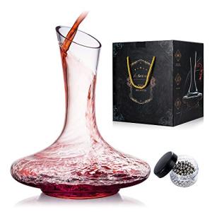 Lead-Free Crystal Wine Decanter with Aerator and Beads