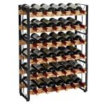 Rustic 36-Bottle Stackable Wine Rack Display
