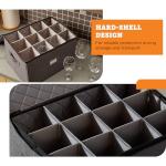 storageLAB Wine Glass Storage Containers, 1-Pack Hard Shell Storage Organizer for Stemware and Glassware Sets, Stackable Wine Glass Storage Box with Dividers for Kitchen Storage and Moving Supplies