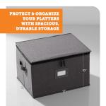 storageLAB Wine Glass Storage Containers, 1-Pack Hard Shell Storage Organizer for Stemware and Glassware Sets, Stackable Wine Glass Storage Box with Dividers for Kitchen Storage and Moving Supplies