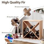 Compact 24-Bottle Wood Wine Rack for Home