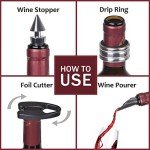 5-Piece Wine Bottle Opener Set with Stickers
