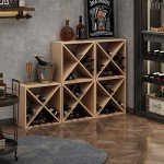 Compact 24-Bottle Wood Wine Rack for Home
