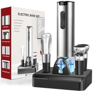Electric Wine Opener with Foil Cutter & Stopper