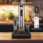 Electric Wine Opener with Foil Cutter & Stopper