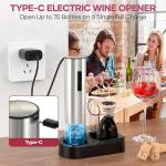 Electric Wine Opener Set with Vacuum Stopper
