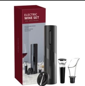 Electric Wine Corkscrew Set with Foil Cutter and Stopper