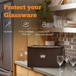 storageLAB Wine Glass Storage Containers, 1-Pack Hard Shell Storage Organizer for Stemware and Glassware Sets, Stackable Wine Glass Storage Box with Dividers for Kitchen Storage and Moving Supplies