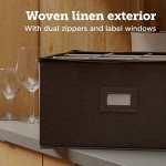 storageLAB Wine Glass Storage Containers, 1-Pack Hard Shell Storage Organizer for Stemware and Glassware Sets, Stackable Wine Glass Storage Box with Dividers for Kitchen Storage and Moving Supplies