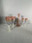 Hand-Painted Crystal Champagne and Wine Glass Set