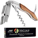 Hicoup Wine Opener - Professional Corkscrews for Wine Bottles w/Foil Cutter and Cap Remover - Manual Wine Key for Servers, Waiters, Bartenders and Home Use - Classic Rosewood