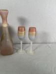 Hand-Painted Crystal Champagne and Wine Glass Set