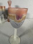 Hand-Painted Crystal Champagne and Wine Glass Set