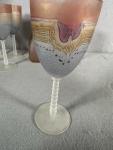 Hand-Painted Crystal Champagne and Wine Glass Set