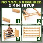 4-Tier Bamboo Wine Rack - Holds 36 Bottles