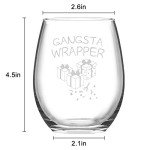 Set of 4 Christmas Puns Stemless Wine Glasses Set, Christmas Themed Gift Idea for Women Men Friend Party White Elephant Gift Exchange Dirty Santa, 15Oz Funny Wine Gift