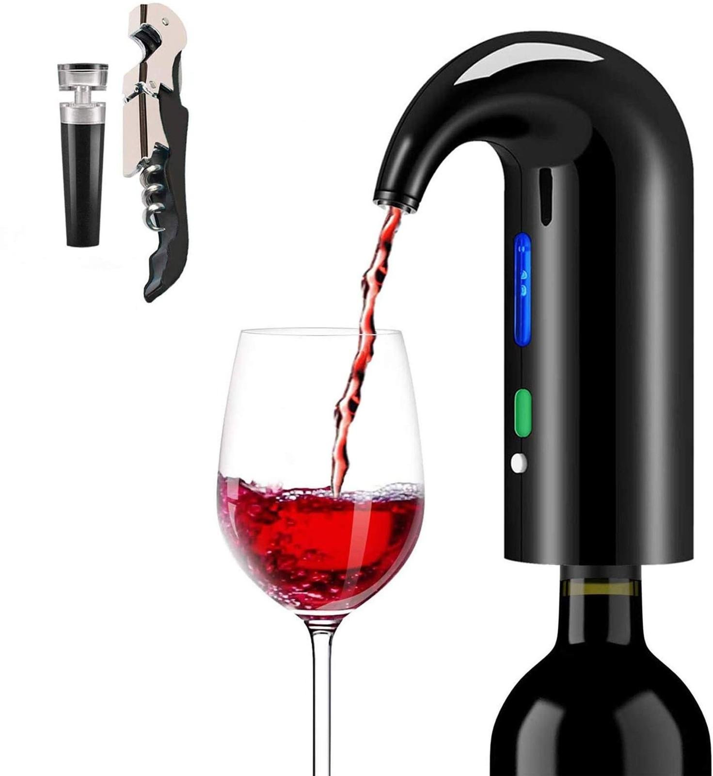 Higfra Electric Wine Aerator with Corkscrew & Vacuum