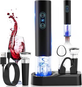 Cordless Electric Wine Opener - Rechargeable Stainless Steel